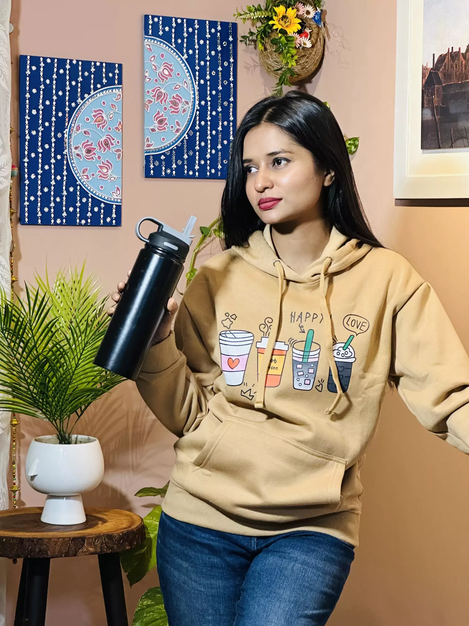 Hoodie (Happy Love Beige)