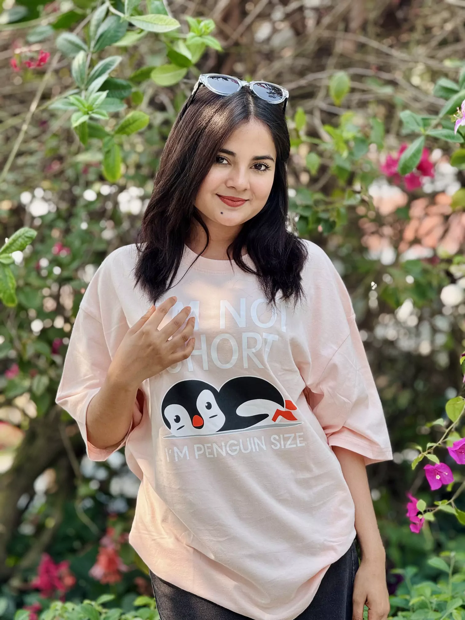 Ladies Drop Shoulder T-shirt (PENGUINE)