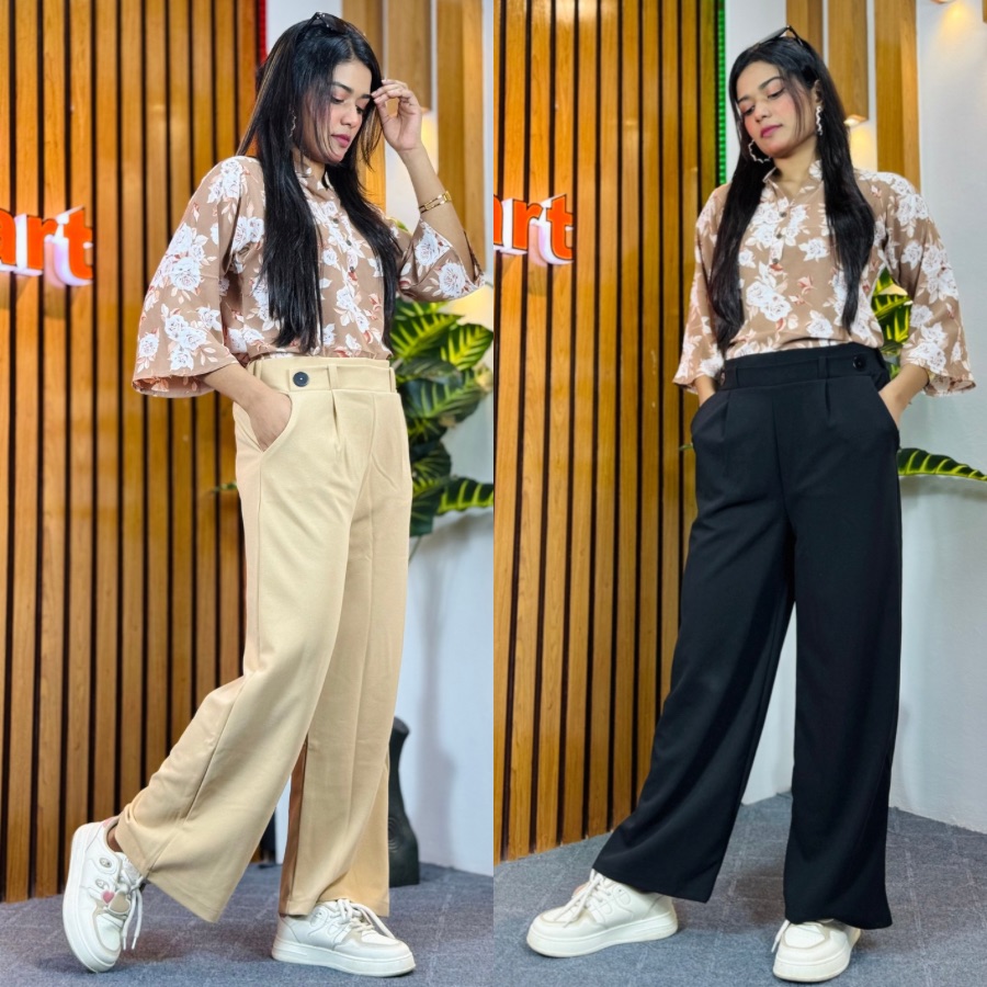 2 Pis Formal Pant Combo(Black / Beige)