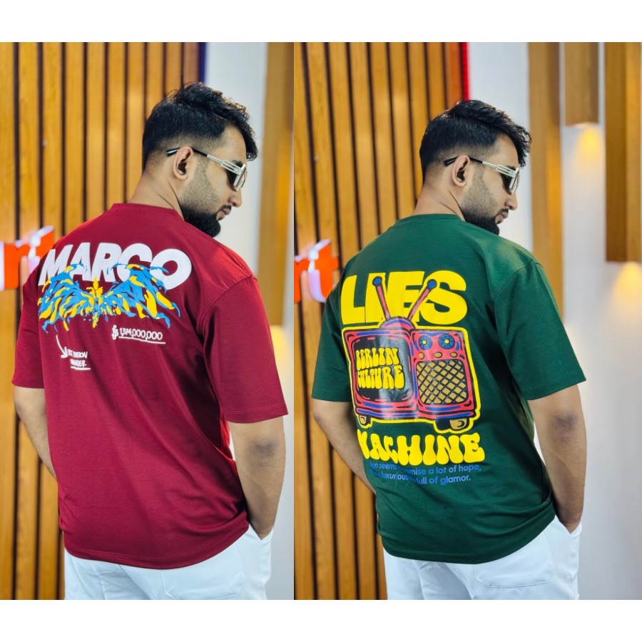 2 Pis Combo Mens Premium Drop Shouler(Lies Machine B-Green/Marco Merun)