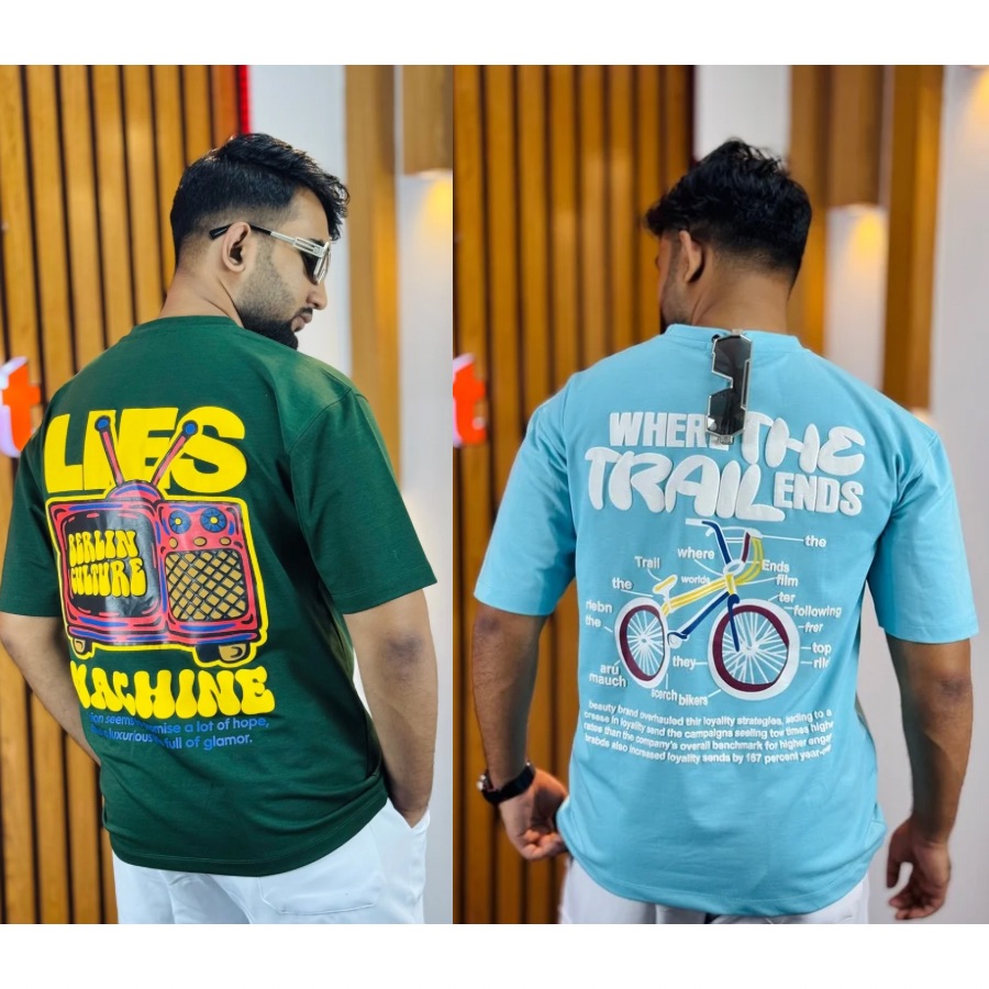 2 Pis Combo Mens Premium Drop Shouler(Trail Ends Pest/Lies Machine-B-Green)