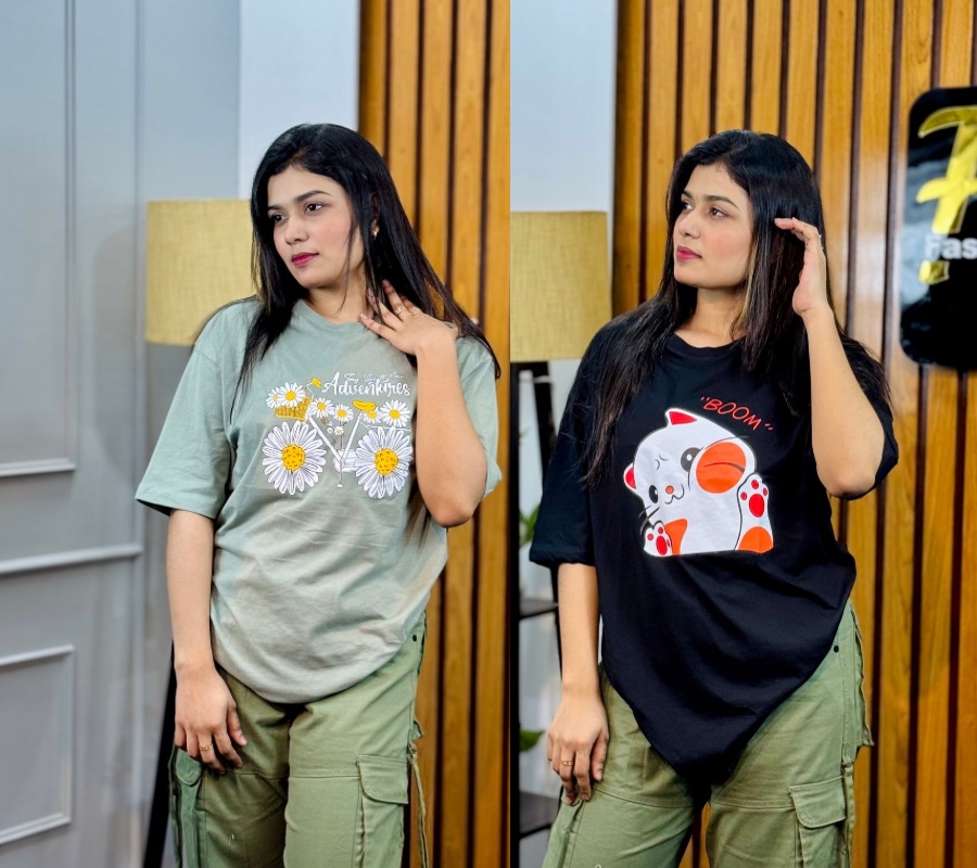 ২ পিস টি-শার্ট কম্বো মাএ ৫৩০ টাকা (Boom Black/Adventure Stone Green)