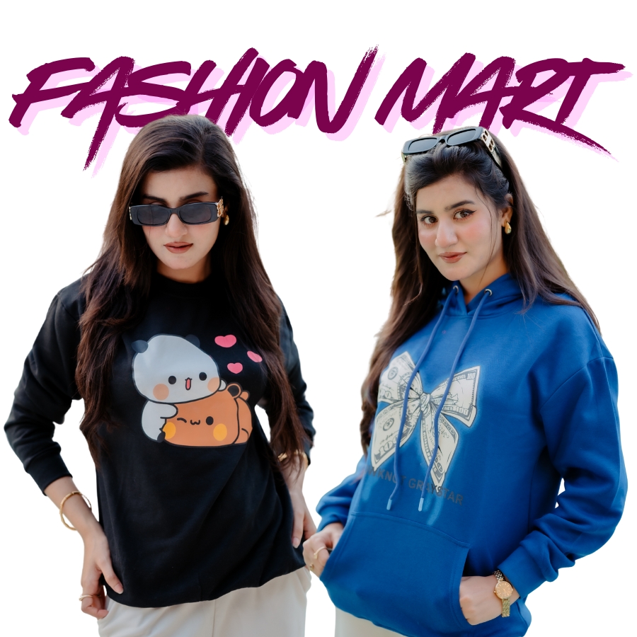 ২ পিস হুডি এবং সোয়েটশার্টের কম্বো ৮৯০ টাকা (Hoodie:Dollar Royel blue / Sweatshirt: Teddy Black)