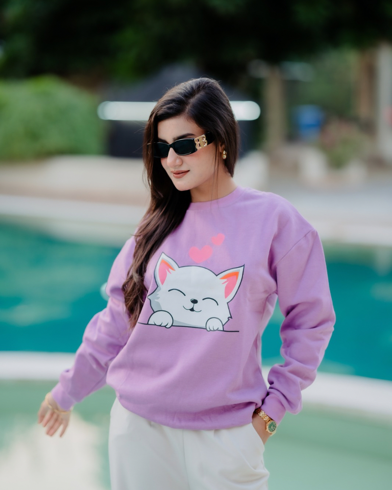 সোয়েটশার্ট (Love Cat Purple)